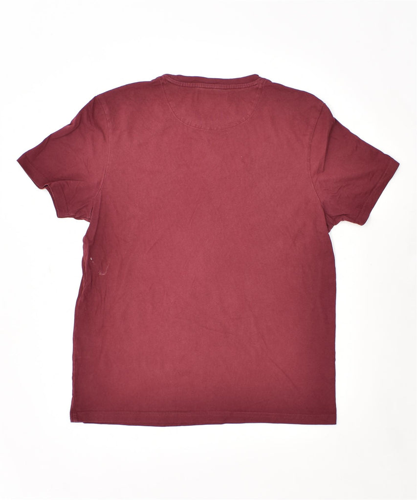 LYLE & SCOTT Mens T-Shirt Top Large Maroon Cotton | Vintage | Thrift | Second-Hand | Used Clothing | Messina Hembry 