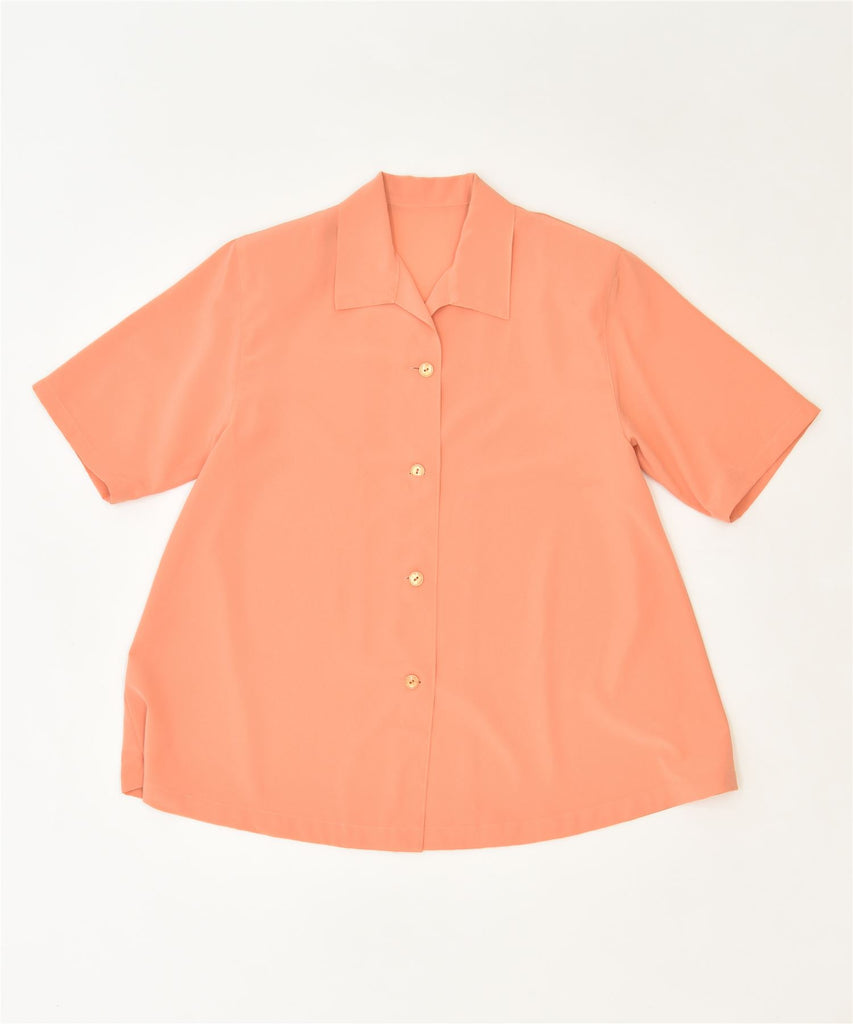 VINTAGE Womens Short Sleeve Shirt Blouse UK 14 Large Orange | Vintage | Thrift | Second-Hand | Used Clothing | Messina Hembry 