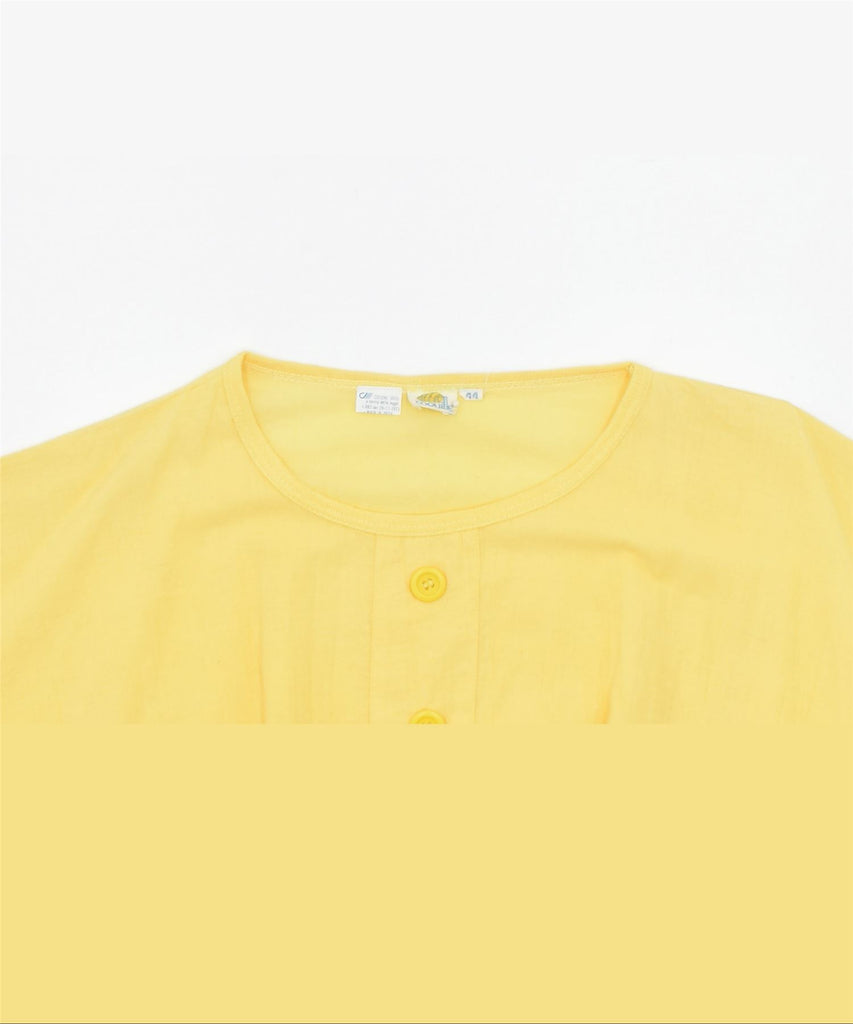 VINTAGE Womens Blouse Top UK 18 XL Yellow Cotton | Vintage | Thrift | Second-Hand | Used Clothing | Messina Hembry 