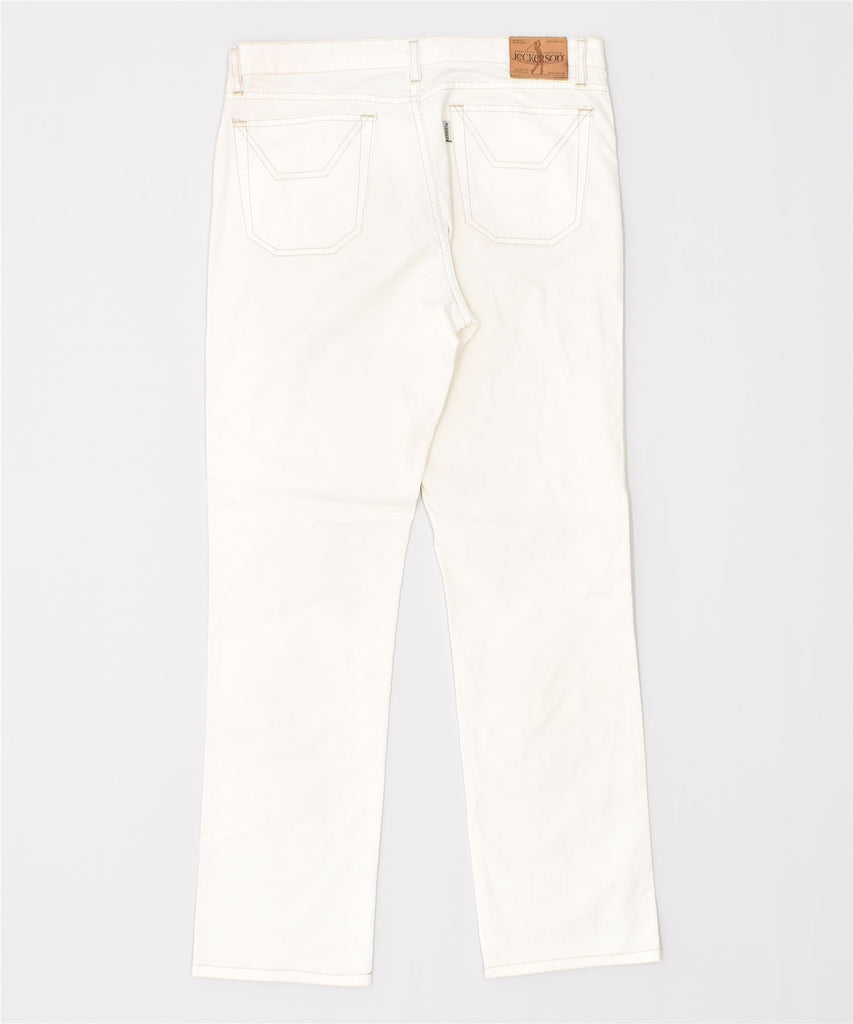 JECKERSON Womens Straight Casual Trousers W30 L29 White | Vintage | Thrift | Second-Hand | Used Clothing | Messina Hembry 