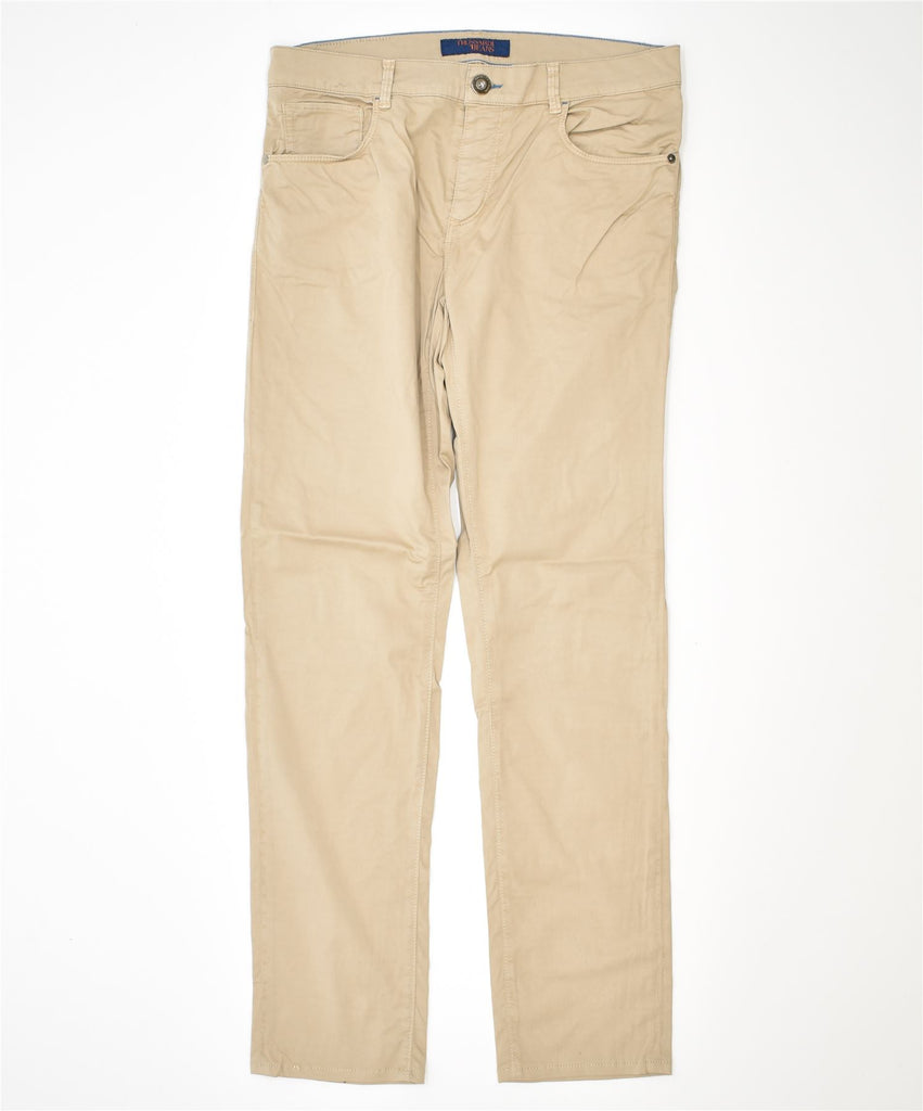 TRUSSARDI Womens Slim Casual Trousers W32 L31 Beige | Vintage | Thrift | Second-Hand | Used Clothing | Messina Hembry 