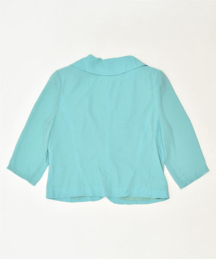 SILVIA COSTA Womens 1 Button Blazer Jacket IT 48 XL Blue Polyester Classic | Vintage | Thrift | Second-Hand | Used Clothing | Messina Hembry 