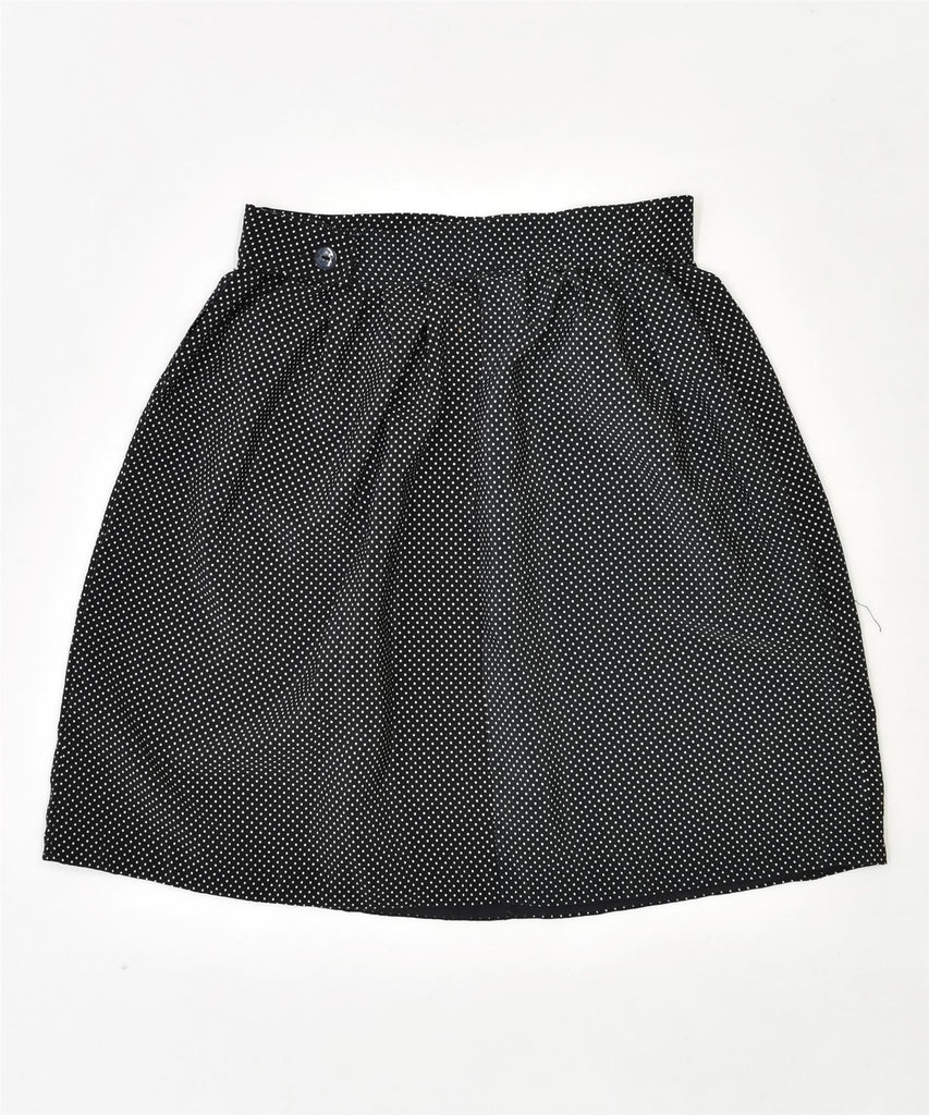 VINTAGE Womens A-Line Skirt W26 Small Black Polka Dot | Vintage | Thrift | Second-Hand | Used Clothing | Messina Hembry 