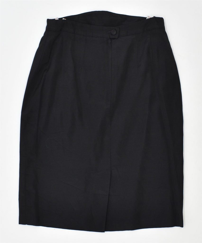 L'ESTELLE Womens Pencil Skirt UK 14 Medium W30 Black Acetate Vintage | Vintage | Thrift | Second-Hand | Used Clothing | Messina Hembry 