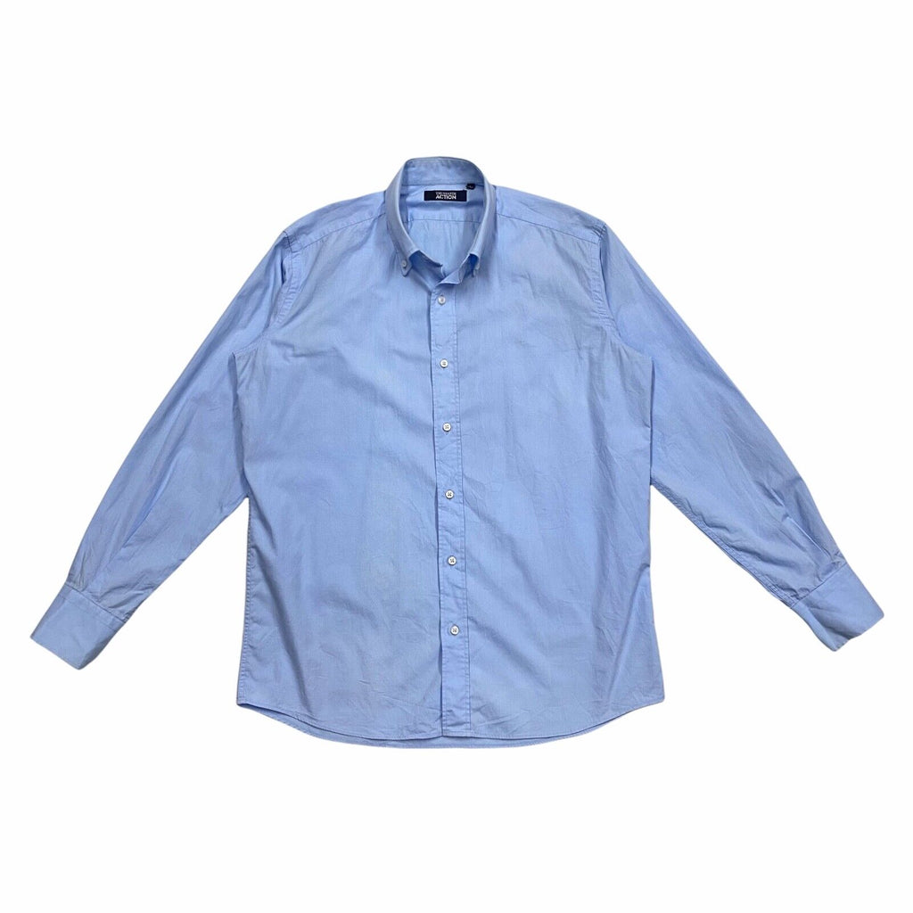 Trussardi Action Button Down Collar Shirt | Vintage Designer Light Blue Large | Vintage Messina Hembry | Thrift | Second-Hand Messina Hembry | Used Clothing | Messina Hembry 