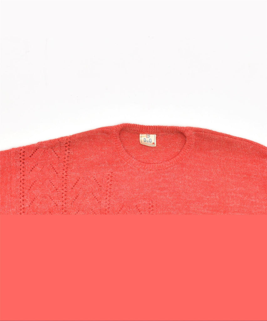 DUO Womens Crew Neck Jumper Sweater UK 18 XL Red Acrylic Vintage | Vintage | Thrift | Second-Hand | Used Clothing | Messina Hembry 