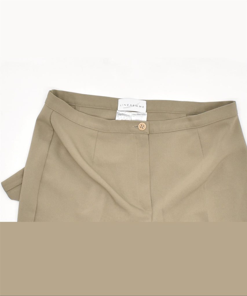 LINEA EMME Womens Flare Casual Trousers UK 12 Medium W32 L31 Beige | Vintage | Thrift | Second-Hand | Used Clothing | Messina Hembry 