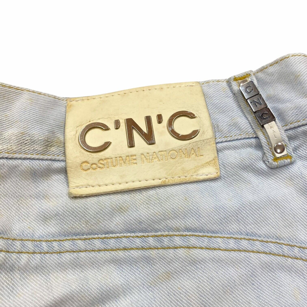 Costume National C'N'C Distressed Jeans | Vintage Designer Denim Light Blue VTG | Vintage Messina Hembry | Thrift | Second-Hand Messina Hembry | Used Clothing | Messina Hembry 