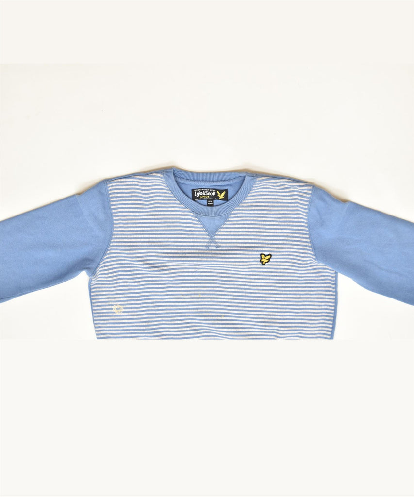 LYLE & SCOTT Boys Crew Neck Jumper Sweater 8-9 Years Blue Cotton Classic | Vintage | Thrift | Second-Hand | Used Clothing | Messina Hembry 