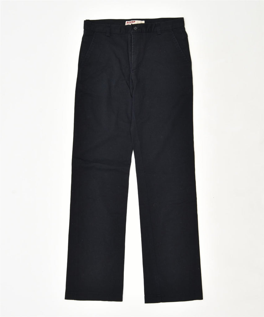 SCOOP Womens Straight Chino Trousers IT 46 Large W30 L31 Black | Vintage | Thrift | Second-Hand | Used Clothing | Messina Hembry 