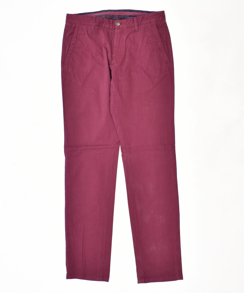 MASSIMO DUTTI Mens Casual Fit Chino Trousers W30 L33 Maroon | Vintage | Thrift | Second-Hand | Used Clothing | Messina Hembry 