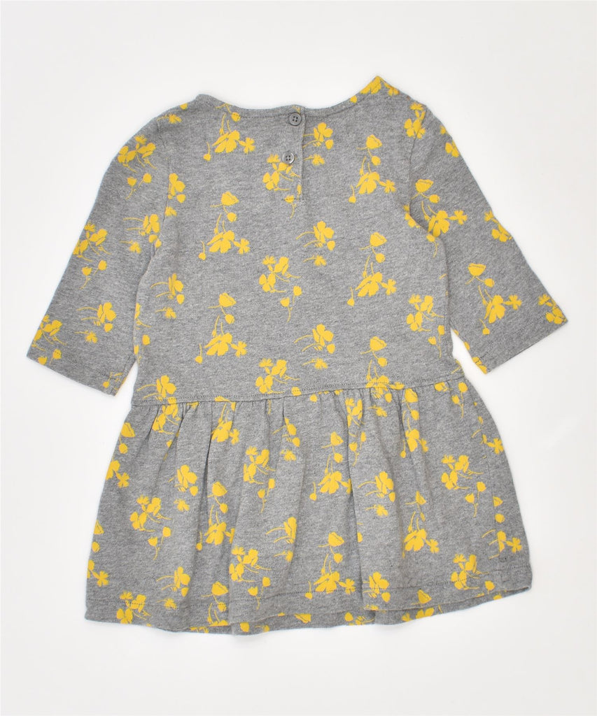 GAP Girls Jumper Dress 18-24 Months Grey Floral Cotton | Vintage | Thrift | Second-Hand | Used Clothing | Messina Hembry 