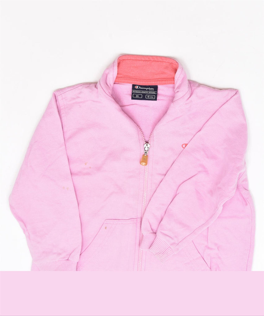 CHAMPION Girls Tracksuit Top Jacket 12-18 Months Pink Cotton | Vintage | Thrift | Second-Hand | Used Clothing | Messina Hembry 