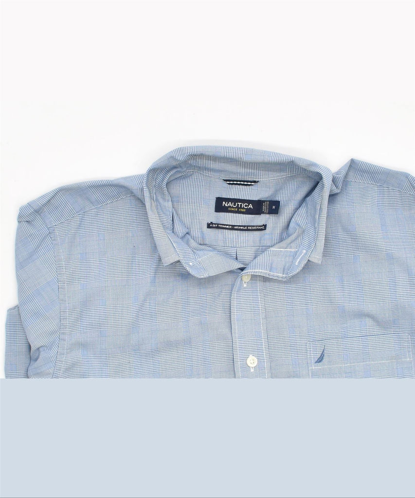 NAUTICA Mens A Bit Trimmer Shirt Medium Blue Check Cotton | Vintage | Thrift | Second-Hand | Used Clothing | Messina Hembry 