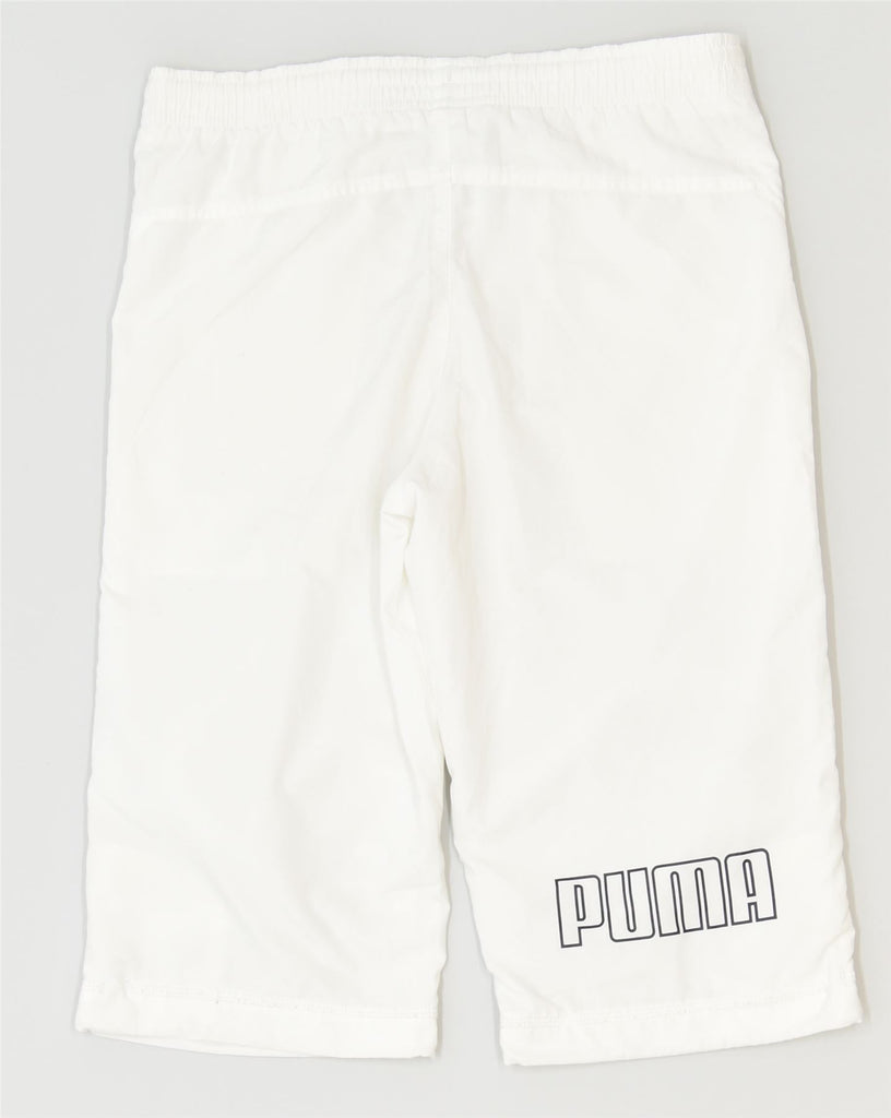 PUMA Boys Capri Tracksuit Trousers 9-10 Years White Polyester Sports | Vintage | Thrift | Second-Hand | Used Clothing | Messina Hembry 