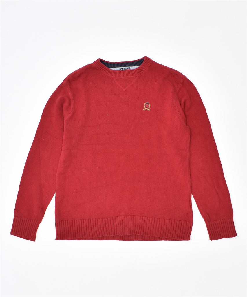 TOMMY HILFIGER Mens Crew Neck Jumper Sweater Small Red Cotton | Vintage | Thrift | Second-Hand | Used Clothing | Messina Hembry 
