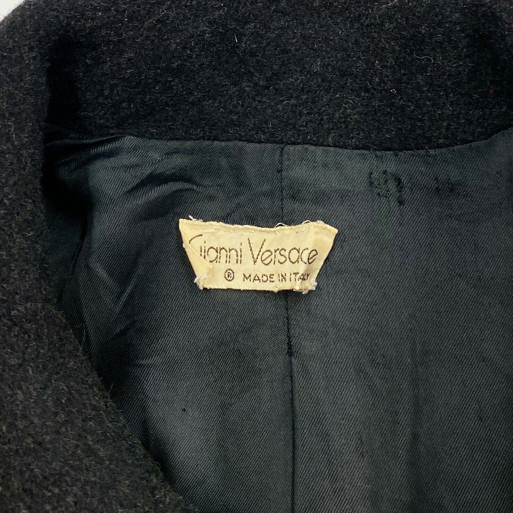 Gianni Versace Wool Overcoat | Vintage Luxury High End Designer Coat Black VTG | Vintage Messina Hembry | Thrift | Second-Hand Messina Hembry | Used Clothing | Messina Hembry 