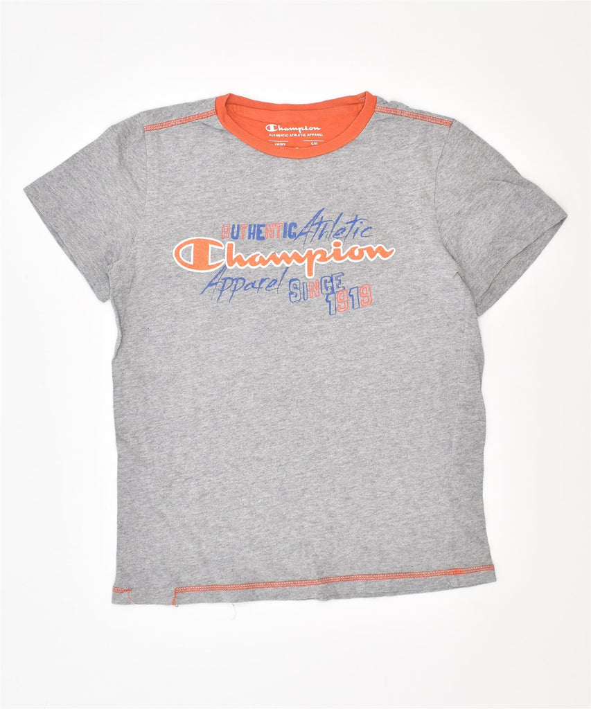 CHAMPION Boys Graphic T-Shirt Top 9-10 Years Medium Grey | Vintage | Thrift | Second-Hand | Used Clothing | Messina Hembry 