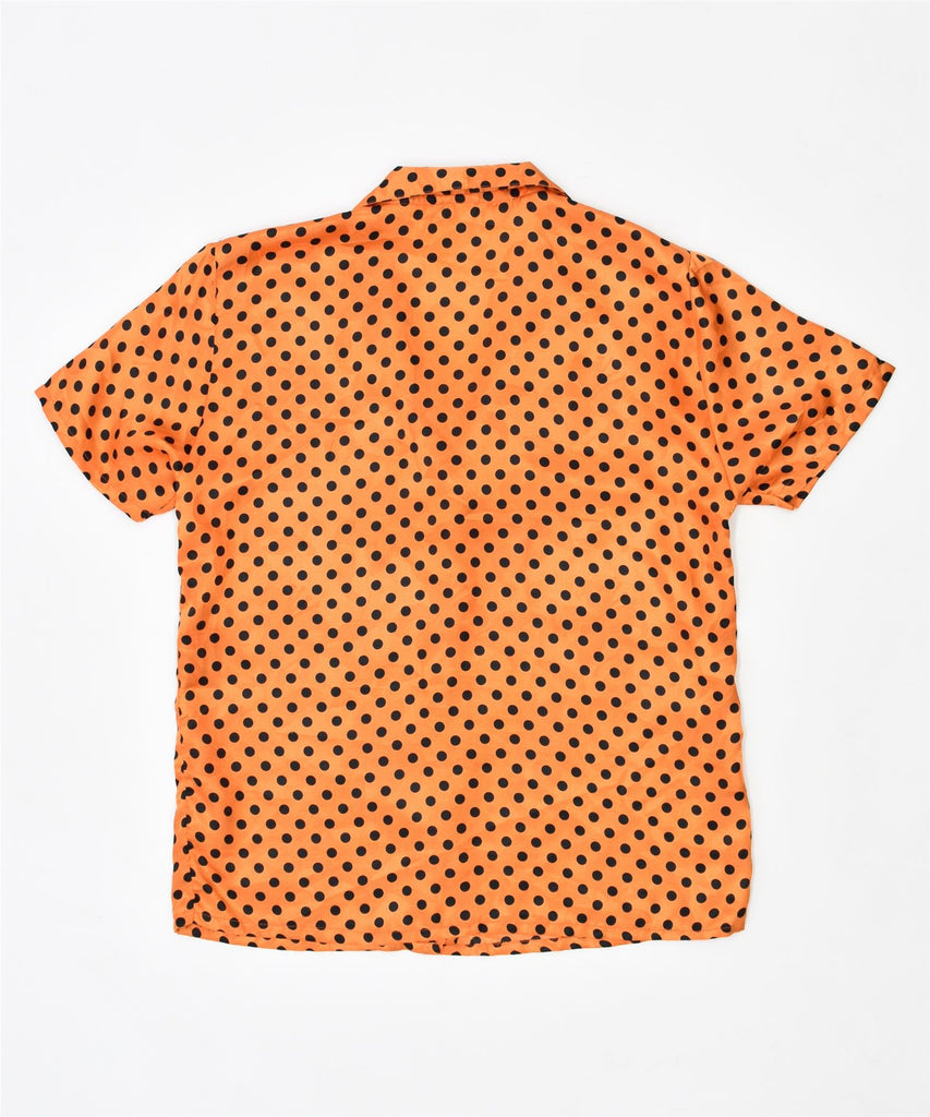 LEP Womens Short Sleeve Shirt Blouse IT 45 Medium Orange Polka Dot Vintage | Vintage | Thrift | Second-Hand | Used Clothing | Messina Hembry 