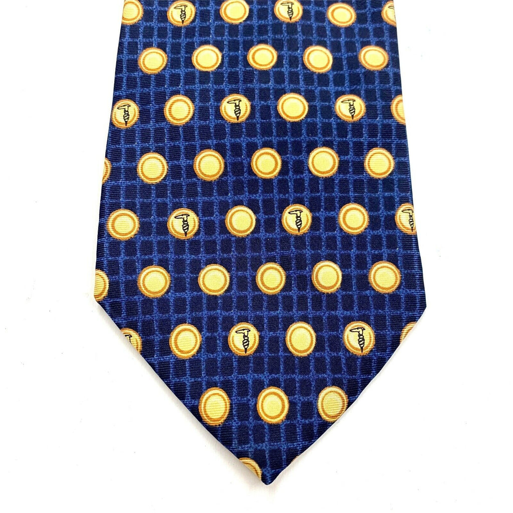 Trussardi Uomo Dot Pattern Silk Tie | Vintage Luxury High End Designer Blue VTG | Vintage Messina Hembry | Thrift | Second-Hand Messina Hembry | Used Clothing | Messina Hembry 