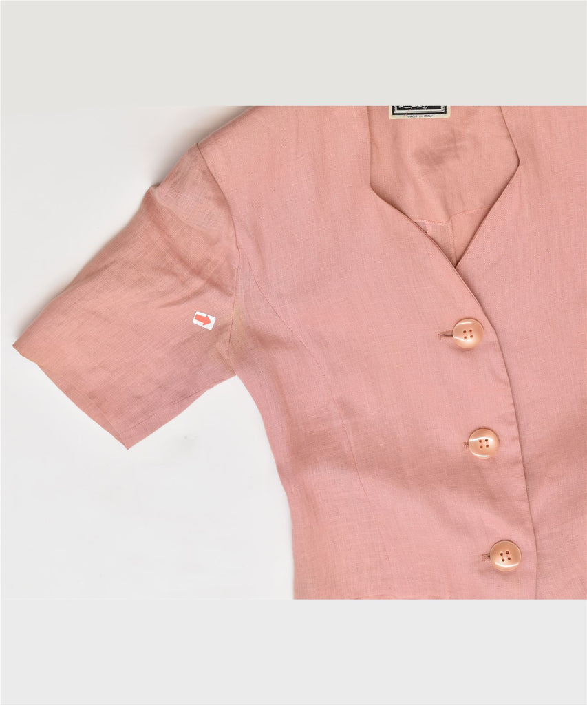 LUISA SPAGNOLI Womens Short Sleeve 3Button Blazer Jacket IT 42 Medium Pink | Vintage | Thrift | Second-Hand | Used Clothing | Messina Hembry 