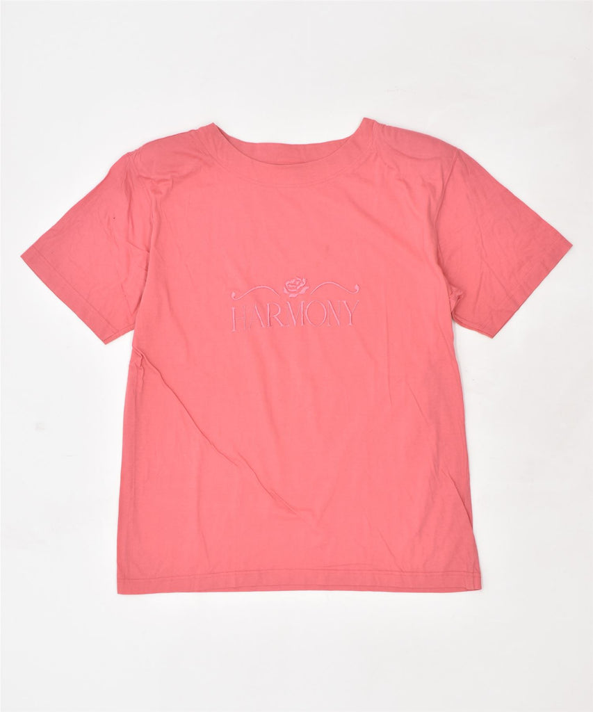 NEW FAST Womens Graphic T-Shirt Top UK 14 Medium Pink Cotton Vintage | Vintage | Thrift | Second-Hand | Used Clothing | Messina Hembry 