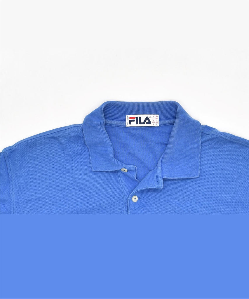 FILA Mens Polo Shirt IT 48 Medium Blue Cotton | Vintage | Thrift | Second-Hand | Used Clothing | Messina Hembry 