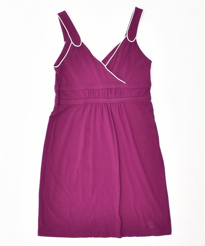 ANN TAYLOR Womens Empire Dress UK 8 Small Purple Cotton | Vintage | Thrift | Second-Hand | Used Clothing | Messina Hembry 