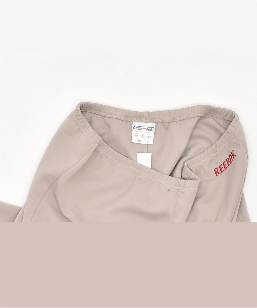 REEBOK Womens Loose Fit Tracksuit Trousers UK 20 2XL Beige Polyester | Vintage | Thrift | Second-Hand | Used Clothing | Messina Hembry 