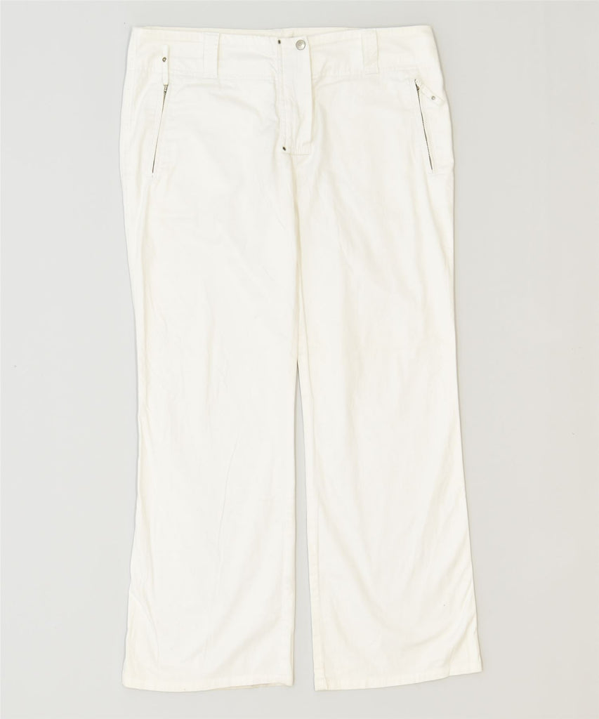 BYBLOS Womens Straight Trousers IT 46 Large W34 L28 White Cotton | Vintage | Thrift | Second-Hand | Used Clothing | Messina Hembry 