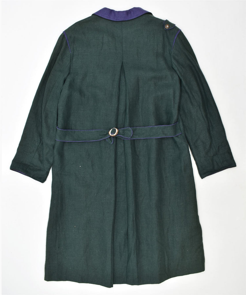 SALZBURGER DIRNDL LOOK Womens Overcoat EU 42 Large Green Linen Vintage | Vintage | Thrift | Second-Hand | Used Clothing | Messina Hembry 