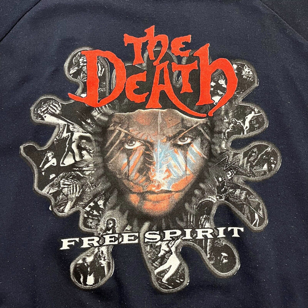 The Death Free Spirit Raglan Sweatshirt | Vintage 90s Retro Jumper Navy VTG | Vintage Messina Hembry | Thrift | Second-Hand Messina Hembry | Used Clothing | Messina Hembry 