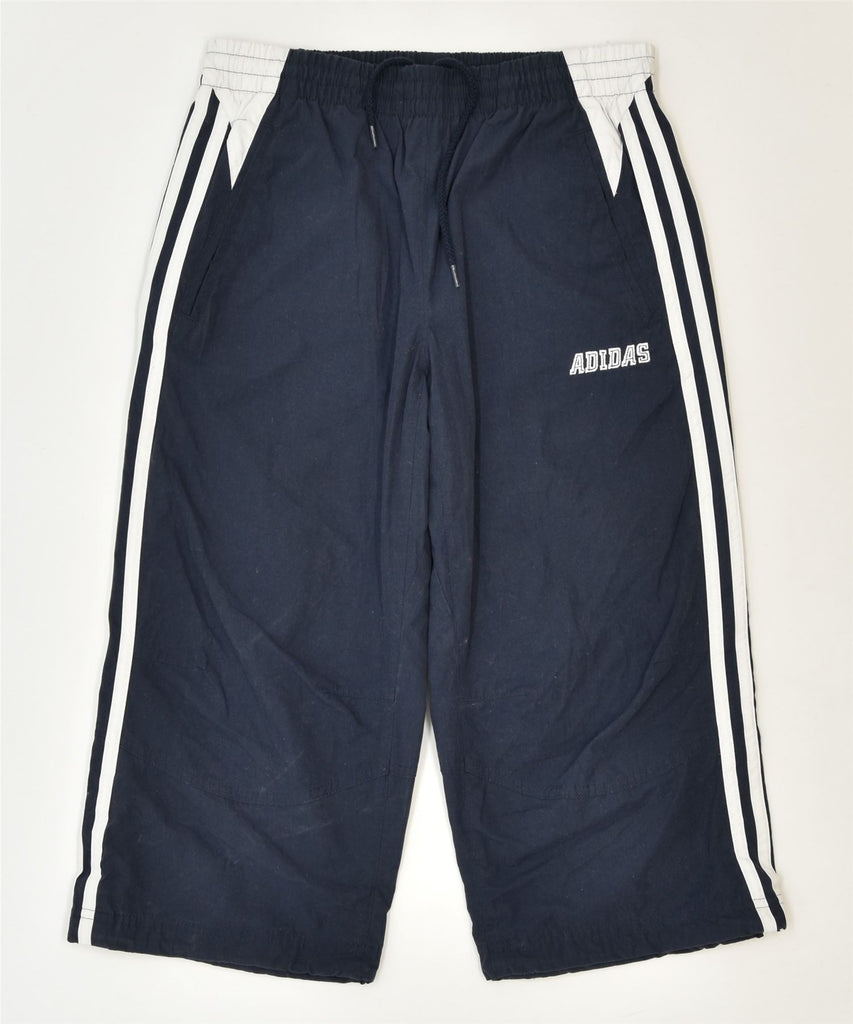 ADIDAS Boys Tracksuit Trousers 11-12 Years Navy Blue Polyester Sports | Vintage | Thrift | Second-Hand | Used Clothing | Messina Hembry 