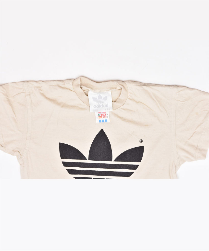 ADIDAS Boys Graphic T-Shirt Top 7-8 Years Beige Cotton | Vintage | Thrift | Second-Hand | Used Clothing | Messina Hembry 