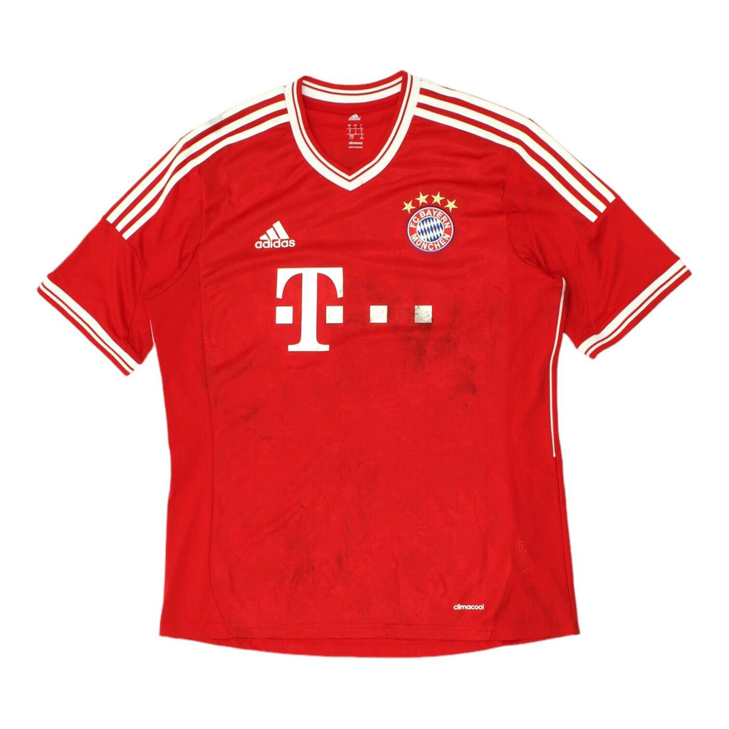 Bayern Munich 2013-14 Adidas Mens Red Home Shirt | German Football Sportswear | Vintage Messina Hembry | Thrift | Second-Hand Messina Hembry | Used Clothing | Messina Hembry 