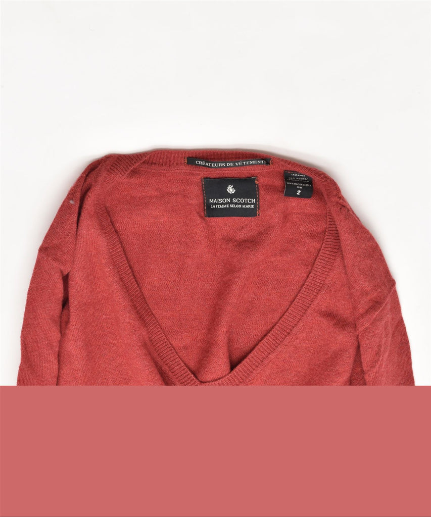 MAISON SCOTCH Mens V-Neck Jumper Sweater Small Red Cotton Vintage | Vintage | Thrift | Second-Hand | Used Clothing | Messina Hembry 