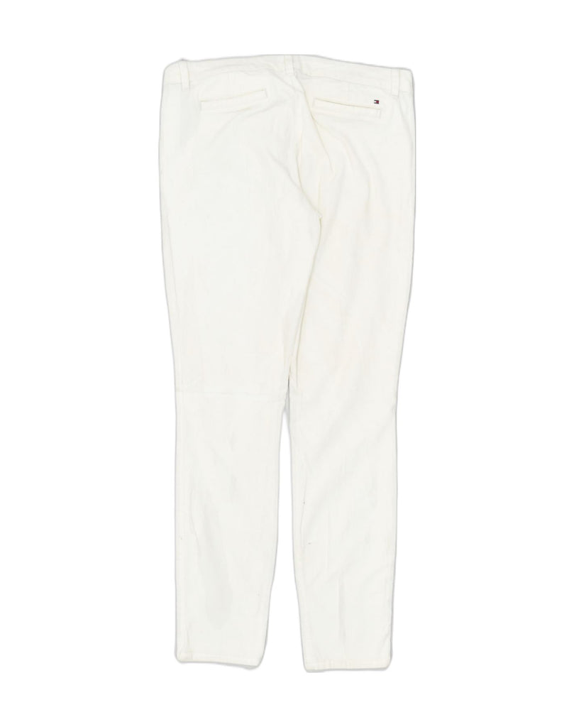 TOMMY HILFIGER Womens Slim Casual Trousers W34 L31 White | Vintage | Thrift | Second-Hand | Used Clothing | Messina Hembry 