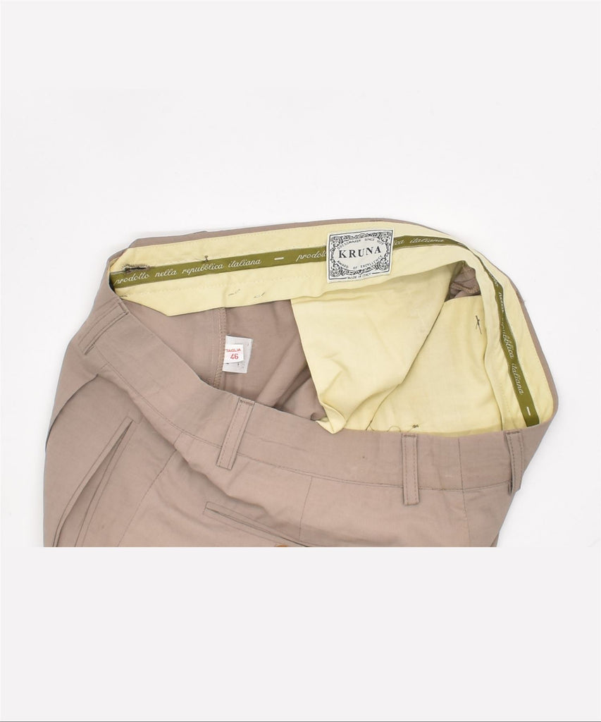 KRUNA Mens Pegged Chino Trousers W32 L27 Beige | Vintage | Thrift | Second-Hand | Used Clothing | Messina Hembry 