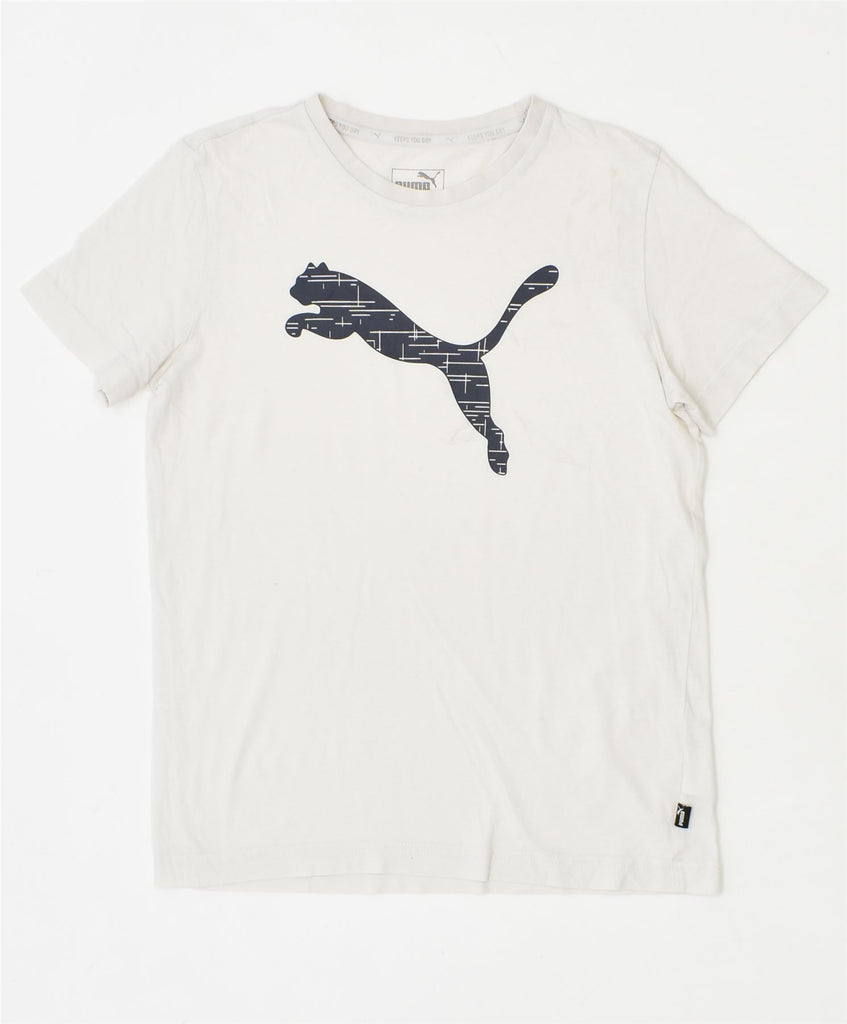 PUMA Boys Graphic T-Shirt Top 11-12 Years White Cotton | Vintage | Thrift | Second-Hand | Used Clothing | Messina Hembry 