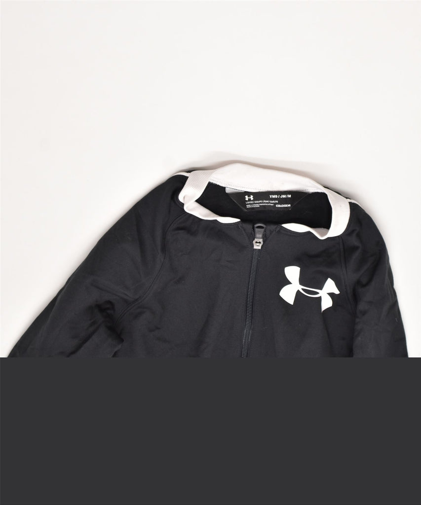 UNDER ARMOUR Boys Loose Fit Tracksuit Top Jacket 8-9 Years Black Polyester | Vintage | Thrift | Second-Hand | Used Clothing | Messina Hembry 