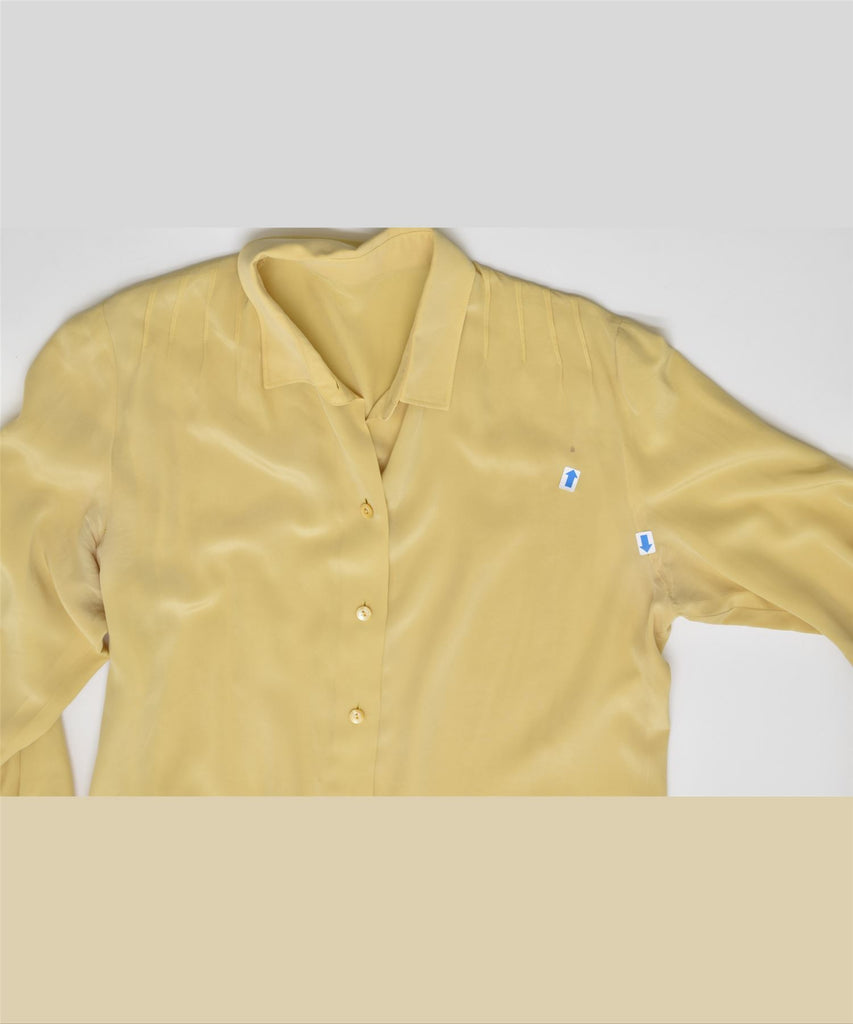 VINTAGE Womens Shirt Blouse UK 14 Medium Yellow | Vintage | Thrift | Second-Hand | Used Clothing | Messina Hembry 