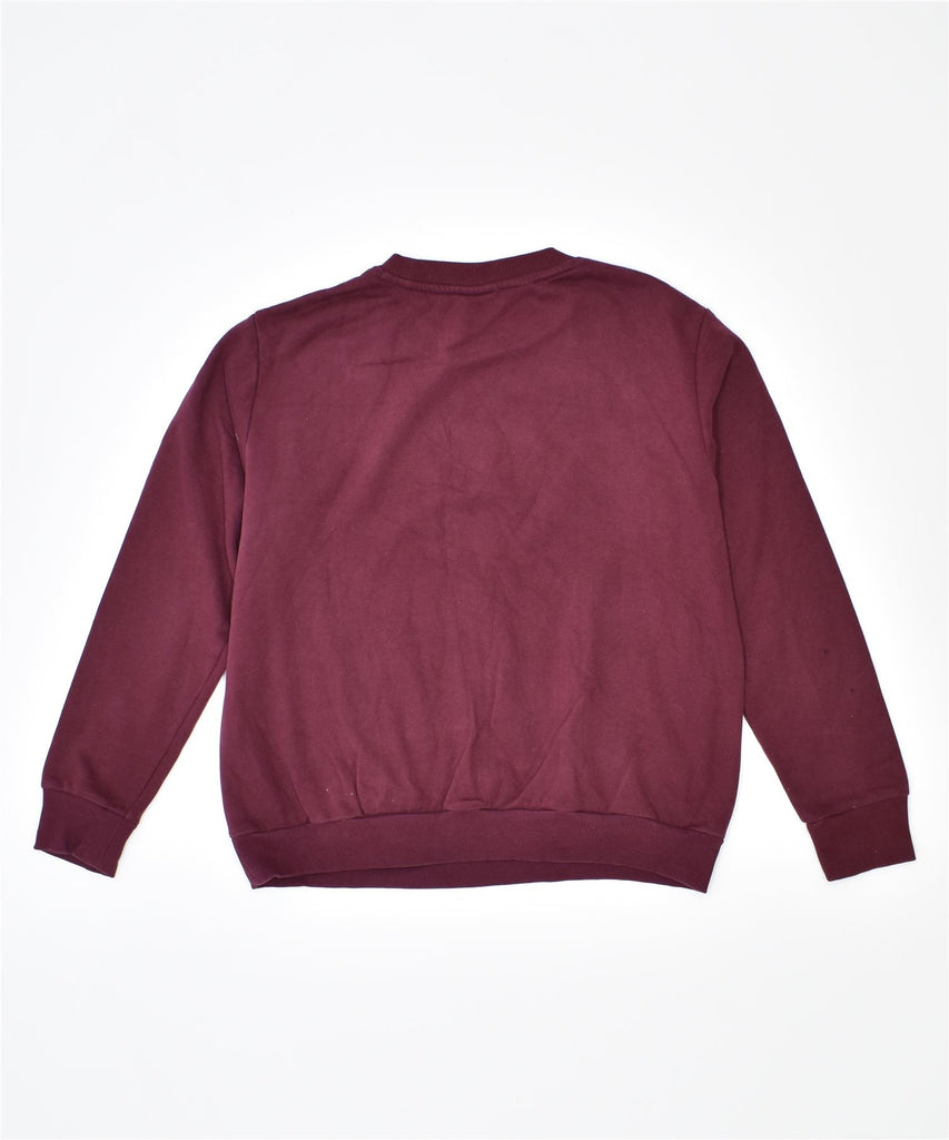 PUMA Womens Sweatshirt Jumper UK 14 Large Maroon Cotton | Vintage | Thrift | Second-Hand | Used Clothing | Messina Hembry 