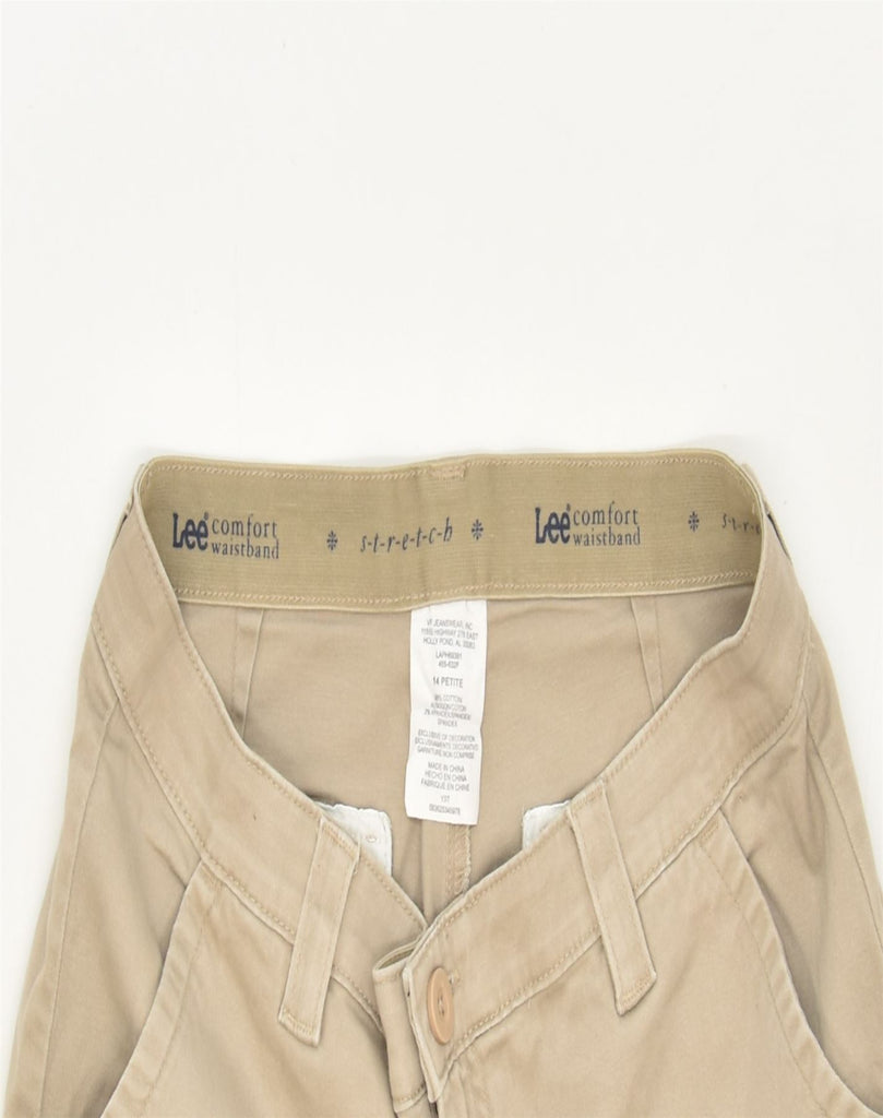 LEE Womens Petite Straight Chino Trousers US14 XL W34 L28 Beige Cotton | Vintage | Thrift | Second-Hand | Used Clothing | Messina Hembry 