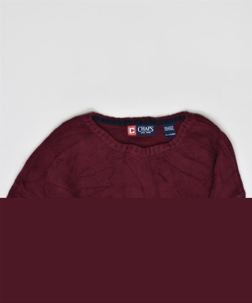 CHAPS Mens Crew Neck Jumper Sweater 2XL Maroon Cotton | Vintage | Thrift | Second-Hand | Used Clothing | Messina Hembry 