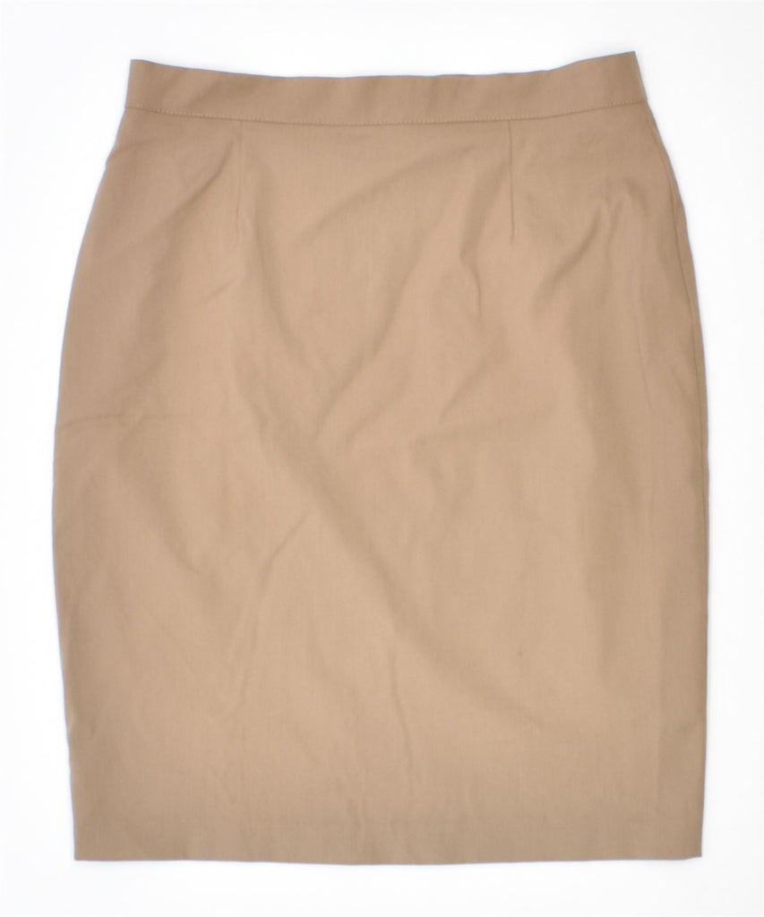 TESSUTO ELASTICIRRATO Womens Straight Skirt IT 42 Medium W30 Brown Wool | Vintage | Thrift | Second-Hand | Used Clothing | Messina Hembry 