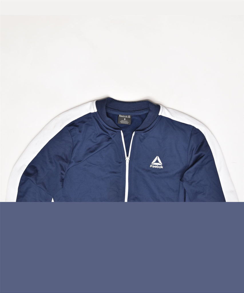 REEBOK Boys Tracksuit Top Jacket 7-8 Years Navy Blue Polyester | Vintage | Thrift | Second-Hand | Used Clothing | Messina Hembry 