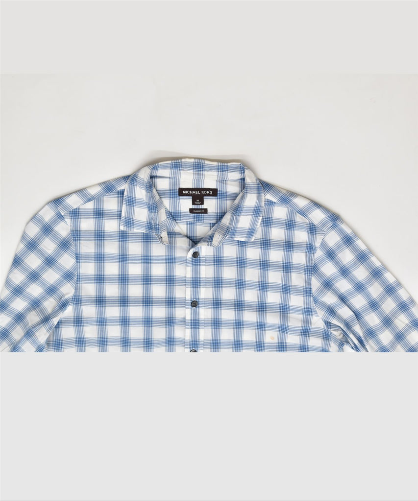 MICHAEL KORS Mens Classic Fit Shirt Medium Blue Check Cotton | Vintage | Thrift | Second-Hand | Used Clothing | Messina Hembry 