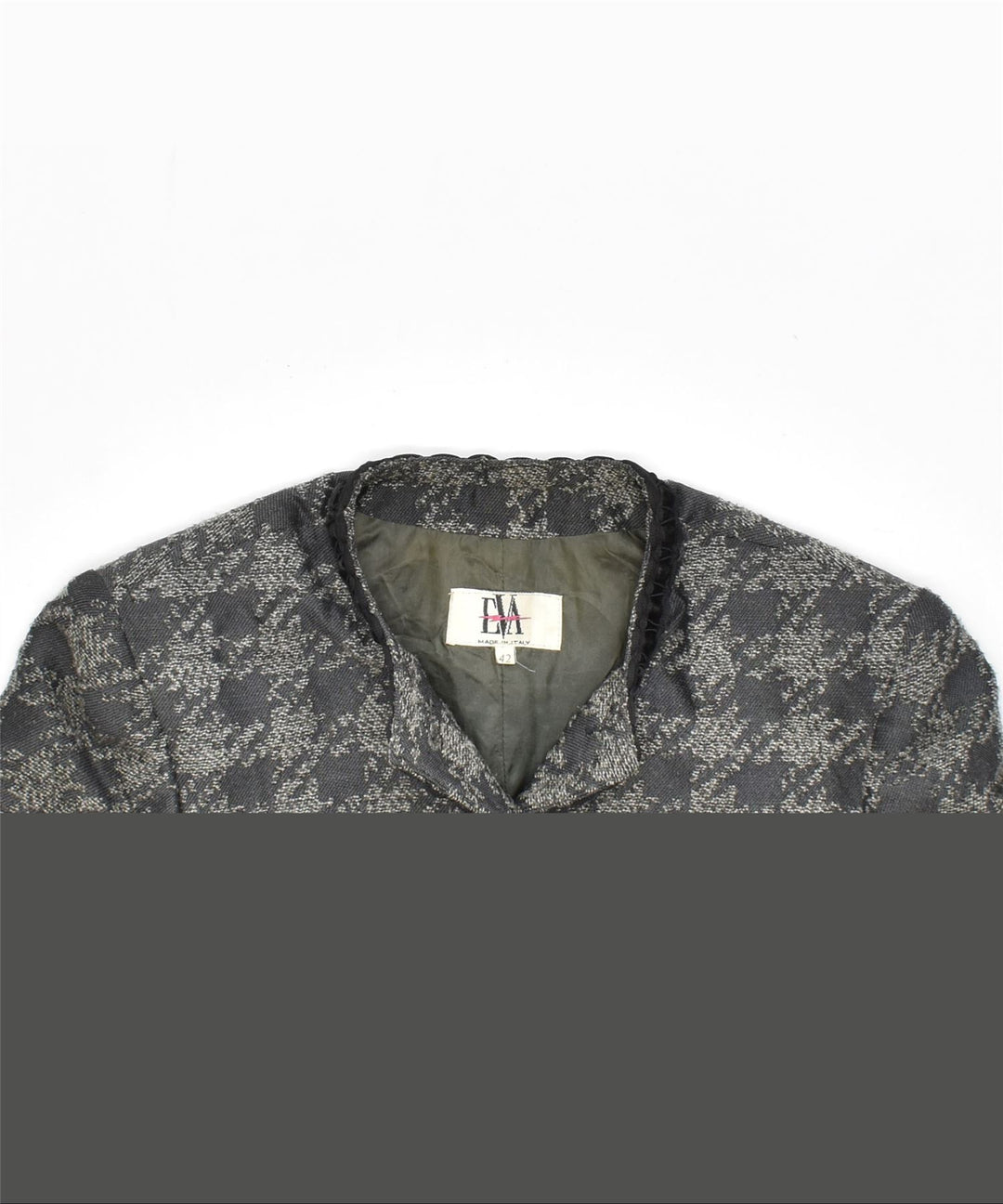 EVA Womens 4 Button Blazer Jacket IT 42 Medium Grey Check Vintage | Vintage | Thrift | Second-Hand | Used Clothing | Messina Hembry 