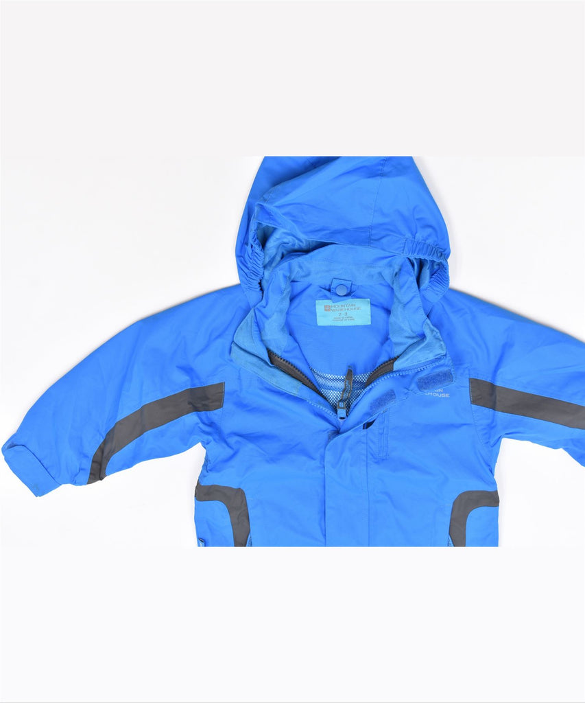 MOUNTAIN WAREHOUSE Boys Hooded Rain Jacket 2-3 Years Blue Nylon | Vintage | Thrift | Second-Hand | Used Clothing | Messina Hembry 