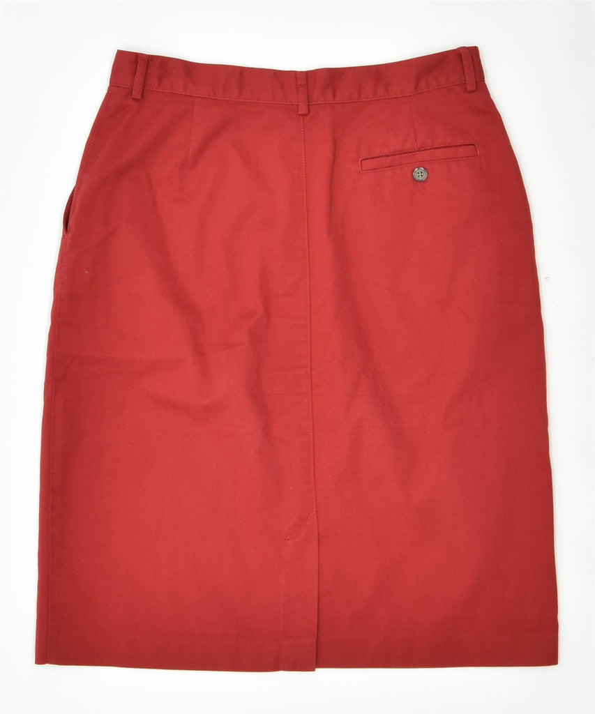 L.L.BEAN Womens A-Line Skirt UK 12 Medium W32 Red Cotton | Vintage | Thrift | Second-Hand | Used Clothing | Messina Hembry 